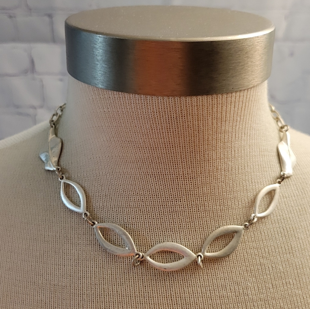 Dana Buchman Leaf Silvertone Necklace